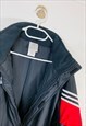 VINTAGE ADIDAS COAT BLACK AND RED