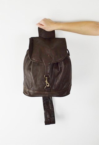 BROWN LEATHER RUCKSACK BAG