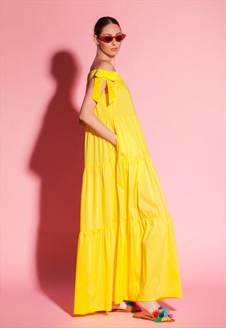 YELLOW MAXI DRESS, SUMMER MAXI DRESS, BOHO MAXI DRESS