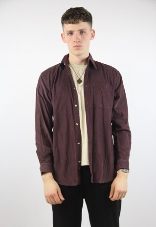 VINTAGE CORD FITTED PURPLE SHIRT