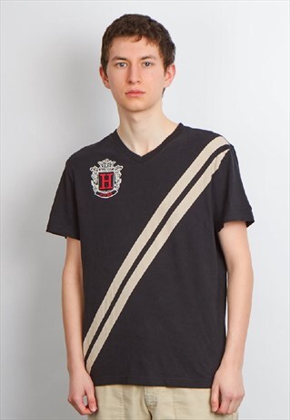 VINTAGE 90'S TOMMY HILFIGER LOGO BLACK T-SHIRT