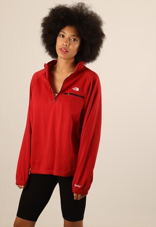 VINTAGE THE NORTH FACE 1/4 ZIP EMBROIDERED LOGO SWEATSHIRT