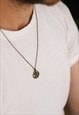 OM CIRCLE NECKLACE FOR MEN BRONZE CHAIN YOGA GIFT FOR HIM