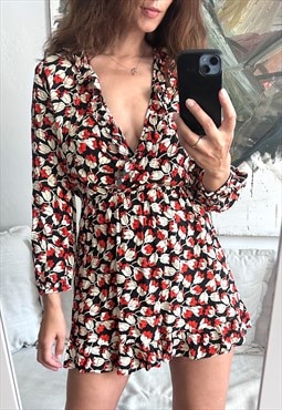 Tulip Print Mini Dress - Small