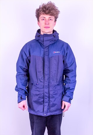 VINTAGE BERGHAUS MOUNTAIN PARKA JACKET IN BLUE