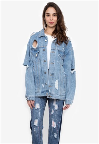 STOP FOLLOWING ME DENIM JACKET