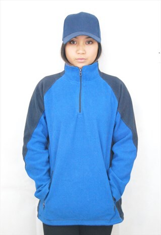 FLEECE JUMPER IN BLUE AND BLACK (OVERSIZE/1990'S/LADIES)
