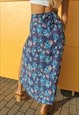 LONG FLORAL SKIRT IN BLUE