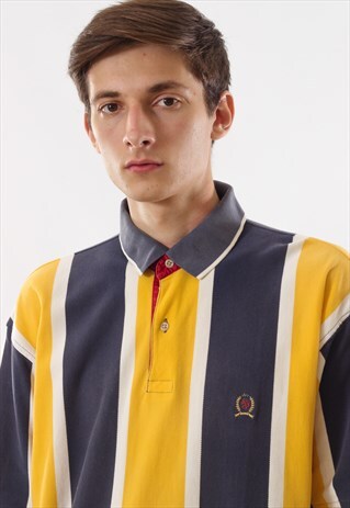 VINTAGE TOMMY HILFIGER 90S WHITE BLUE STRIPED