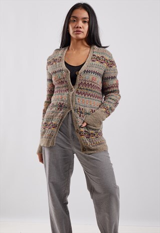 VINTAGE RALPH LAUREN HAND KNITTED WOOLLEN CARDIGAN