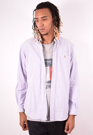 POLO RALPH LAUREN MENS VINTAGE SHIRTS LARGE PURPLE 90S
