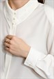 VINTAGE WHITE LONG SLEEVE SHIRT WITH EMBROIDERED COLLAR