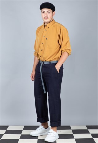 CLASSIC PINSTRIPE BLUE SUIT TROUSERS