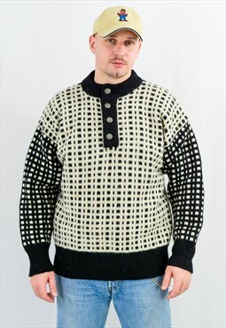 Vintage wool sweater norwegian jumper XL