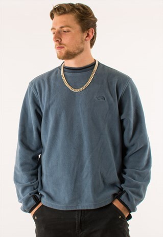 VINTAGE 90S BLUE THE NORTH FACE CREWNECK FLEECE SWEATSHIRT A