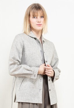 Vintage 80's Wool Blazer Jacket in Grey