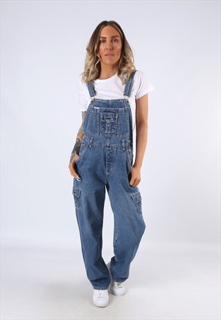 DENIM DUNGAREES REVOLT WIDE STRAIGHT LEG UK 10 (CEN)