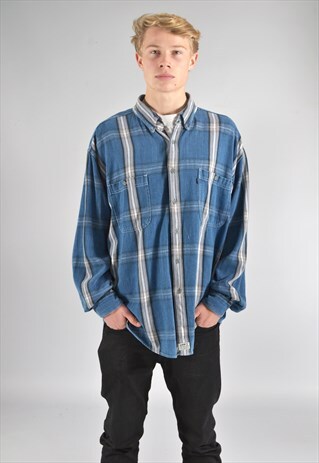 VINTAGE LEVI'S BLUE CHECKED FLANNEL SHIRT