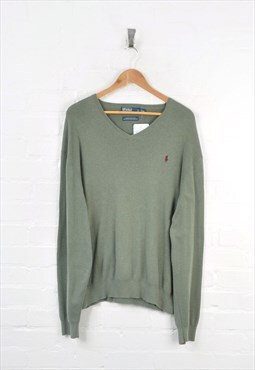 Vintage Ralph Lauren Knitted Jumper Green XXL