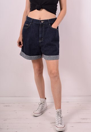 WOMENS VINTAGE DENIM SHORTS W34 BLUE 90S