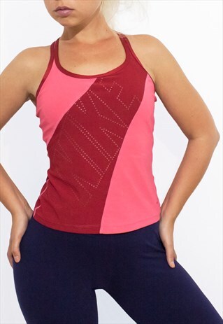 FITNESS FITDRY NIKE HALTERNECK TOP/BRA PINK AND RED