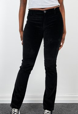 Vintage Moschino Jeans Velvet Trousers in Black