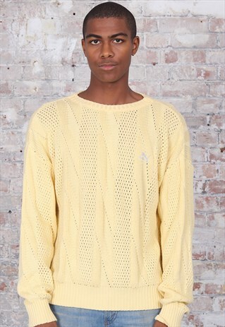 VINTAGE PUMA LOGO KNITTED JUMPER BEIGE