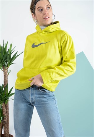 NIKE NIKE NEON SPORTS HOODIE IN YELLOW.