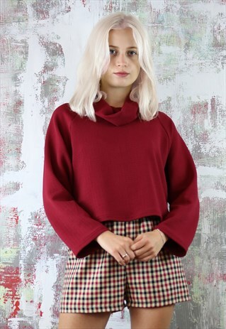 OVERSIZED BOX TOP IN MAROON