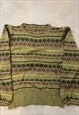 VINTAGE KNITTED JUMPER ABSTRACT PATTERNED KNIT SWEATER