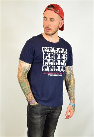 VINTAGE BEATLES BLUE PRINT FESTIVAL BAND T SHIRT