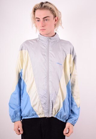 ADIDAS MENS VINTAGE TRACKSUIT TOP JACKET LARGE GREY 90S