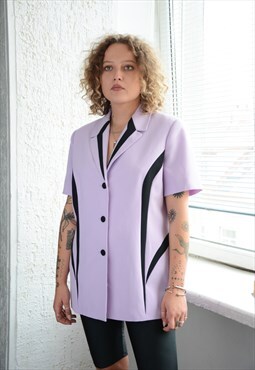 Vintage 80's Lilac colour Block Short Sleeved Jacket