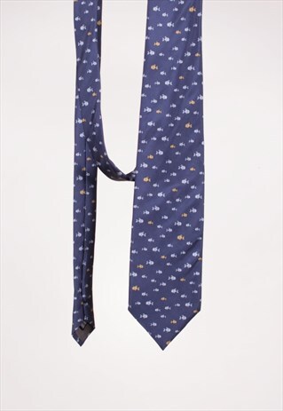 90S VINTAGE RARE MORESCHI FISH SILK TIE