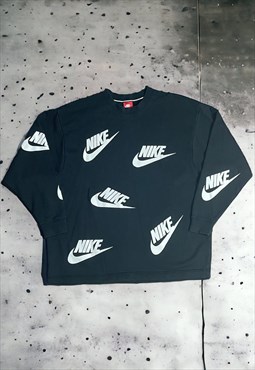 Vintage Men's Black Y2K Nike Sweatshirt