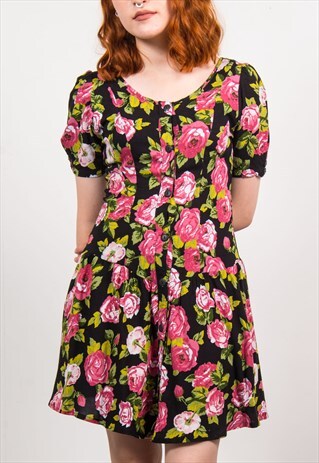 VINTAGE 90'S FLORAL PATTERN DRESS