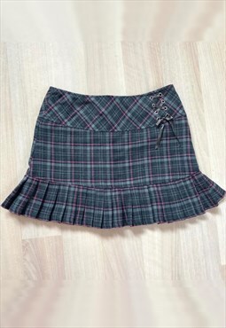 Y2K Check Print Mini Skirt