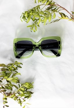 Green Chunky Oversized Statement Butterfly Sunglasses