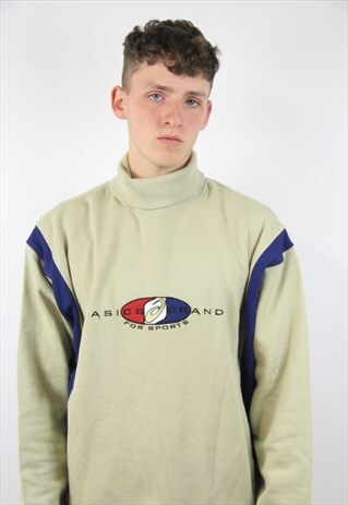 VINTAGE 90'S ASICS POLO NECK SWEATSHIRT