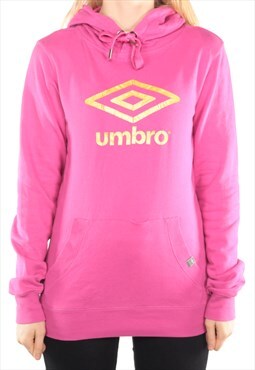 Vintage Umbro - Pink Printed Hoodie - Large