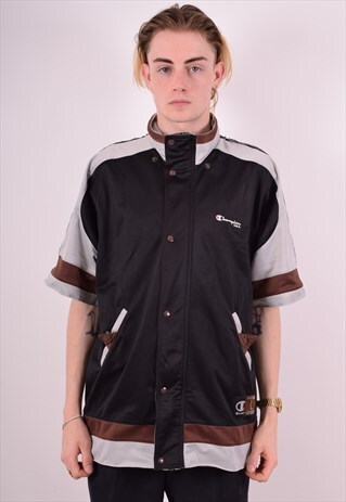 CHAMPION MENS VINTAGE SLEEVELESS TRACKSUIT TOP JACKET LARGE