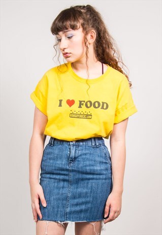 VINTAGE 90'S BLUE DENIM HIGH WAIST RAW HEM MINI SKIRT