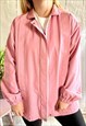 VINTAGE PINK RETRO WINDBREAKER 80'S SPORTS BOMBER JACKET