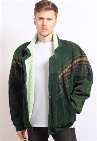VINTAGE AZTEC NAVAJO FLEECE LINED JACKET