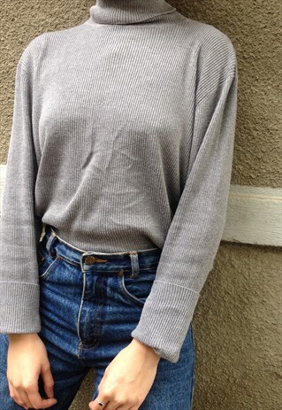 90S TURTLE NECK GREY TOP