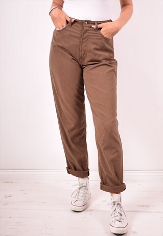 TRUSSARDI WOMENS VINTAGE TROUSERS W28 L31 BROWN 90S