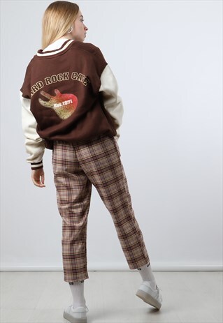 VINTAGE HARD ROCK CAFE MEDIUM BROWN PULLOVER JACKET