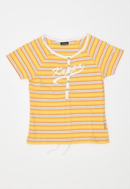 Vintage 90's Kappa T-Shirt Top Stripes Yellow