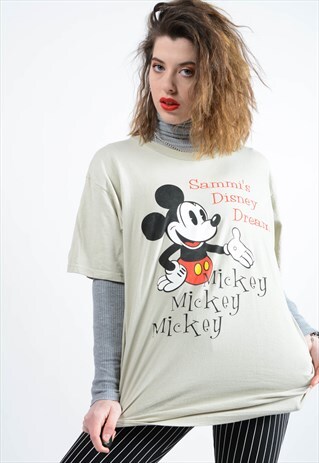 VINTAGE DISNEY GRAPHIC T-SHIRT IN CREAM WITH FRONT PRINT.