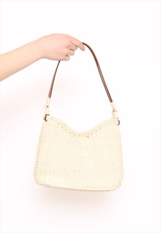 VINTAGE 90S WICKER STRAW BASKET BAG